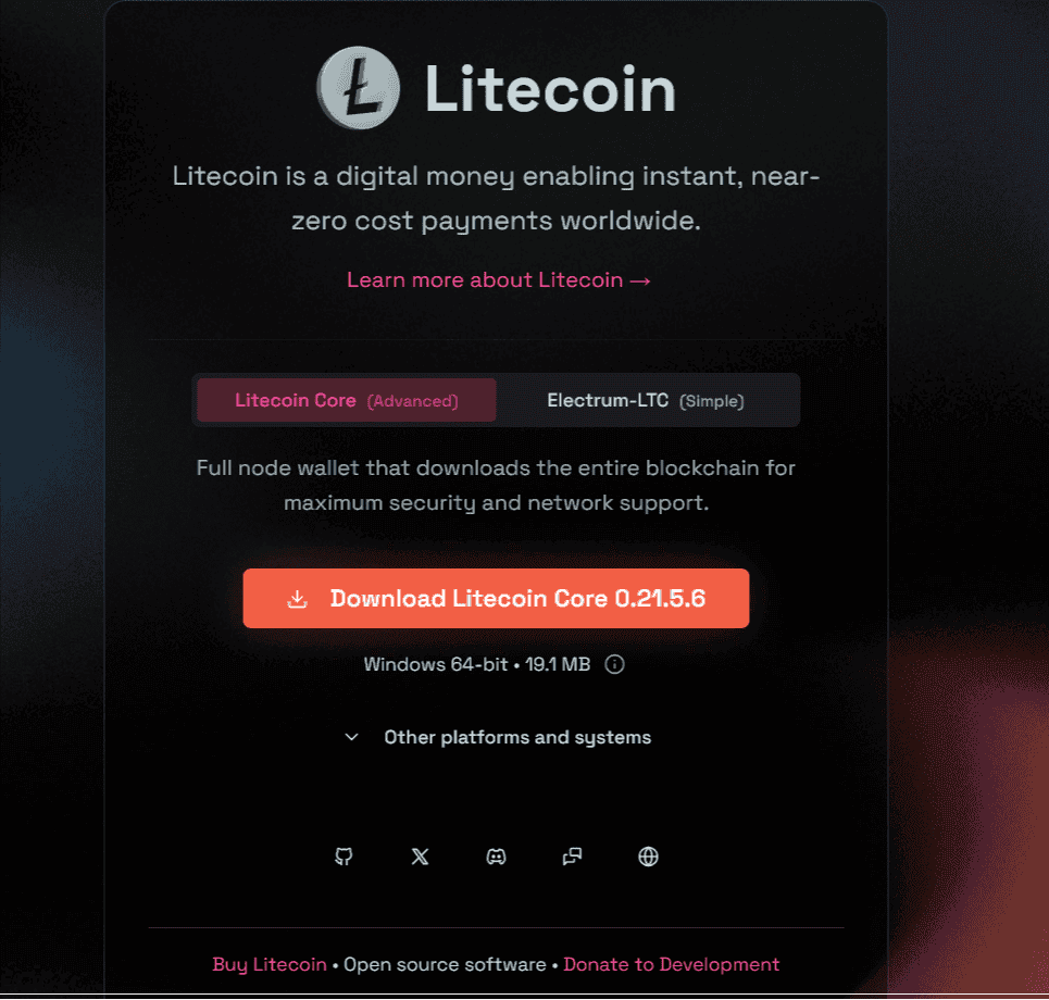Litecoin Core is the official software