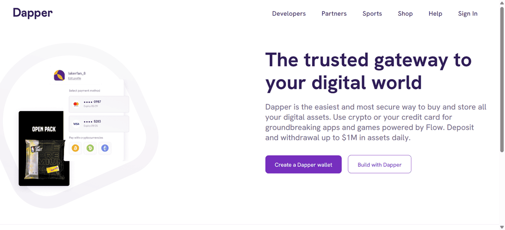 Dapper Wallet is one of the self-custodial wallets