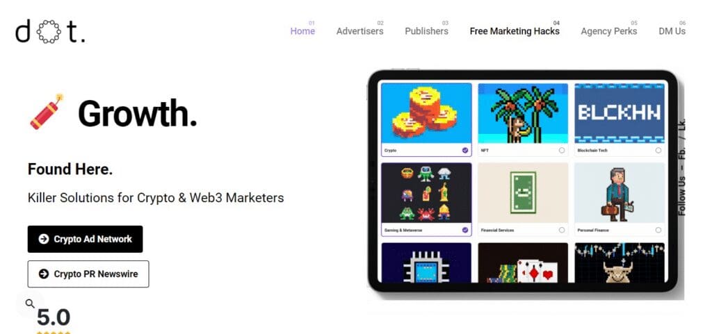 10 Best Crypto Advertisement Platforms 3 DOT Crypto Advertisement Platforms