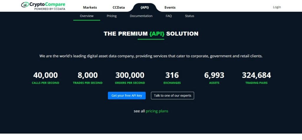 10 Best Cryptocurrency and Bitcoin API 7 Crypto Compare API