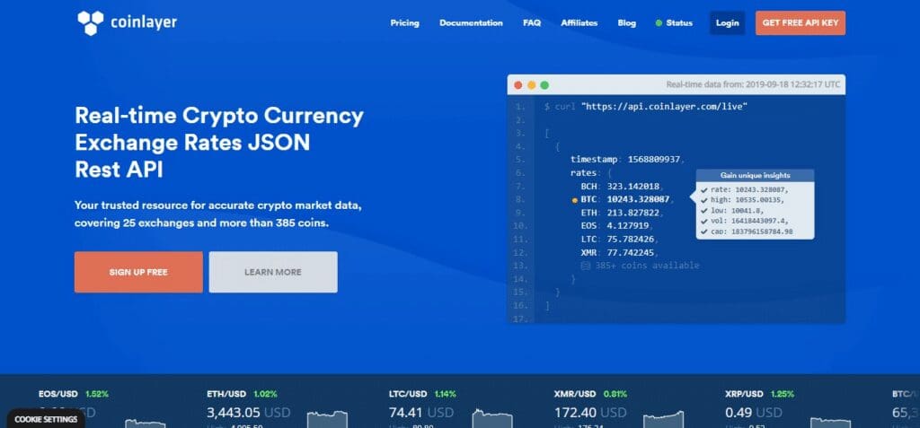 10 Best Cryptocurrency and Bitcoin API 10 Coinlayer API