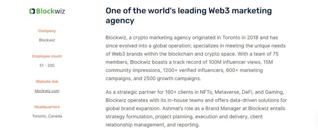 10 Best Web3 Influencer Agency: Top 10 Web3 Agency 6 Blockwiz
