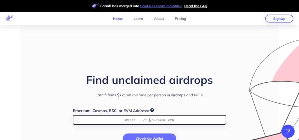 10 Best Cryptocurrency Airdrop Review Platform 8 Earni.fi