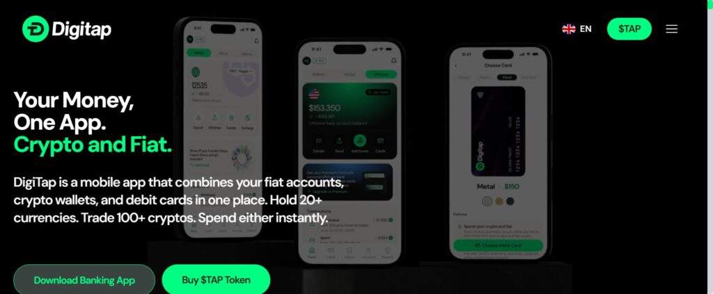 TAP is an Ethereum-ERC-20 token built to support DigiTap’s crypto-fiat financial