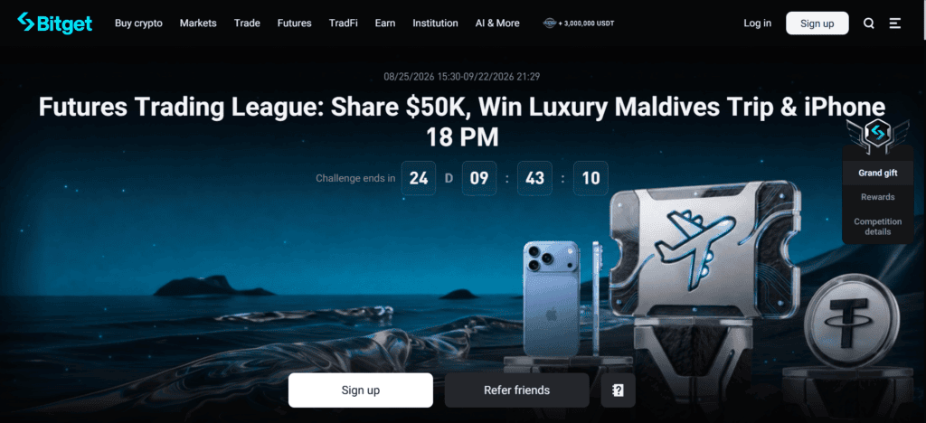 Bitget has spot trading, derivatives, and copy trading