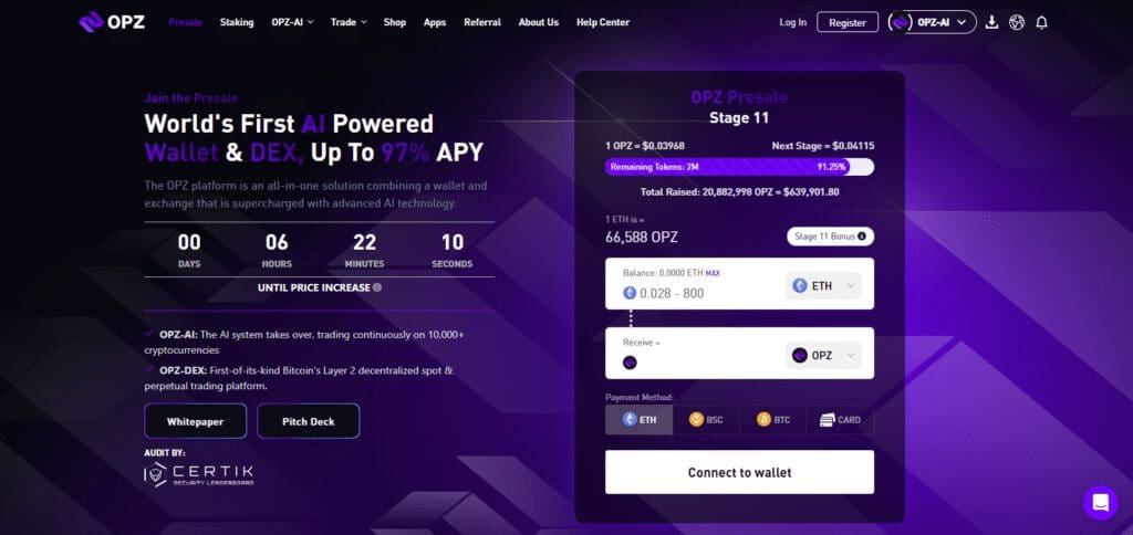 10 Best Presale Cryptos for October 2024 2 OPZ Best Presale Cryptos For October