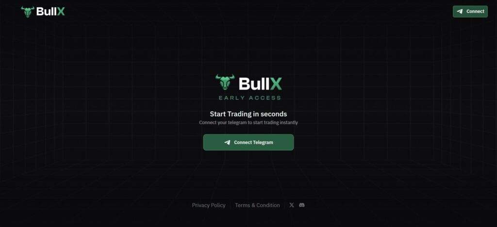 BullX is a cryptocurrency trading platform connected to Telegram