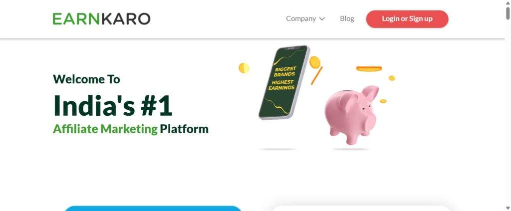 EarnKaro offers affiliate marketing and deal-sharing for Indian