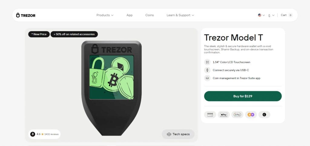 10 Best Bitcoin Gold (BTG) Wallets For 2024 3 Trezor Model T