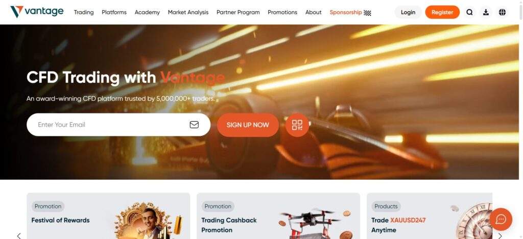 Vantage Markets is a multi-asset CFD broker that allows trading 