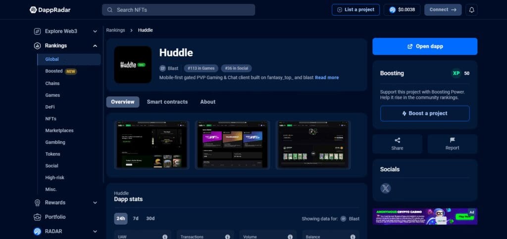 10 Best DApps on Blast Network For 2024 7 Huddle DApps on Blast Network