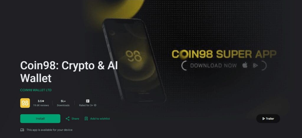 Coin98 Wallet Review 2024:Features & Pros & Cons 5 Coin98 Super App