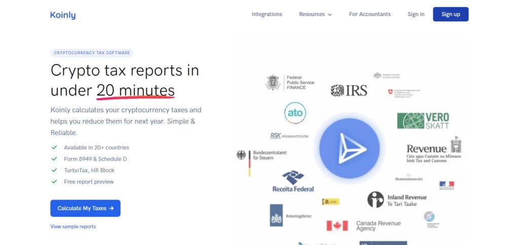 8 Best Crypto Tax Calculators in the United States of America 2 Koinly Crypto Tax Calculator In United States of America