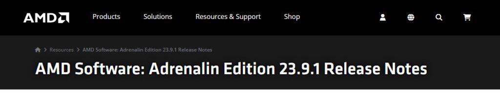 AMD Radeon Software Adrenalin 23.9.1