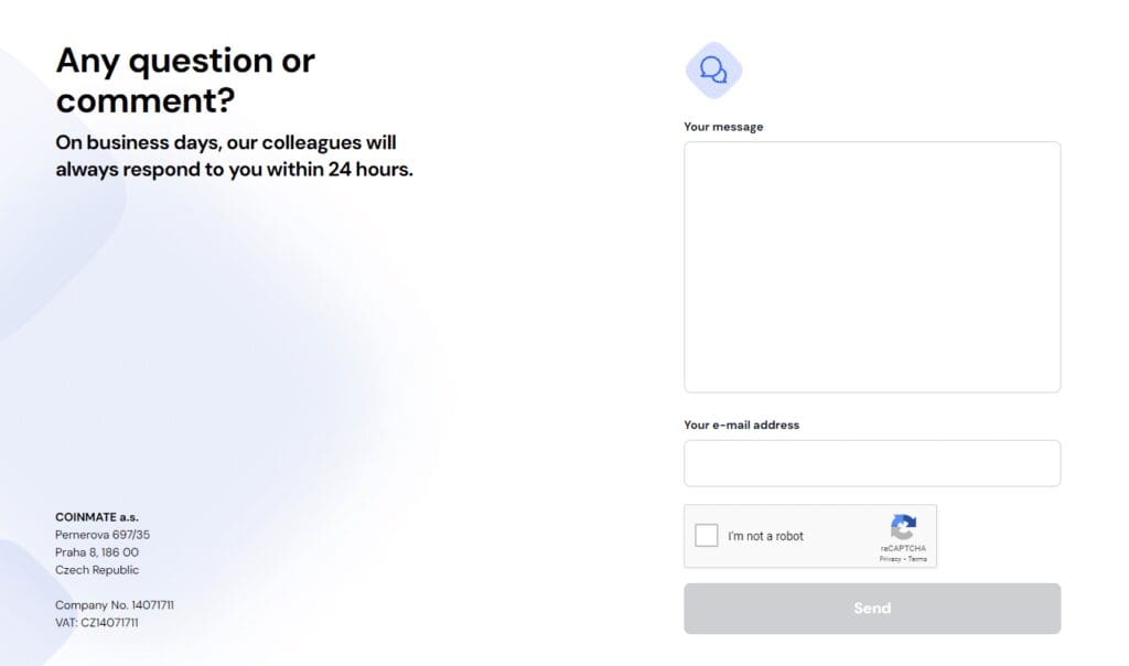 Coinmate Exchange Review 2024: Features, Fees, and Security Overview 8 Customer Support