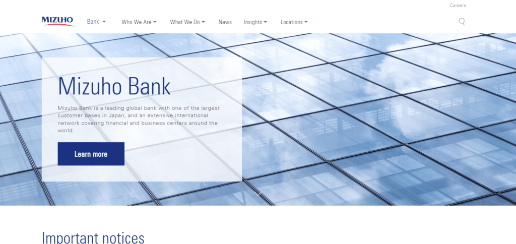 Mizuho Bank Best Crypto-Friendly Banks Worldwide