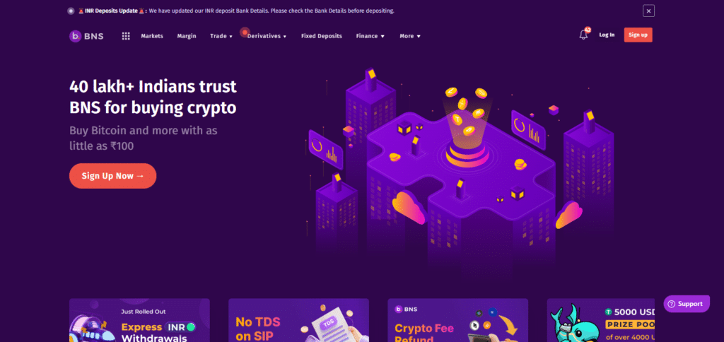 BitBNS  Mudrex Exchange Alternatives In India