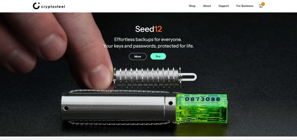 Cryptosteel Cassette Crypto Steel Wallets for Seed Storage