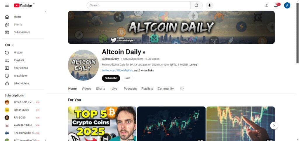 10 Best Crypto YouTube Channels In USA 3 Altcoin Daily Crypto Youtube Channel In USA