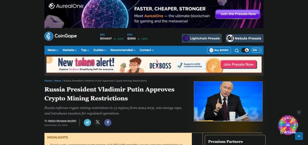 10 Best Crypto News Website In Russia In 2025 5 CoinGape Russia Cypto News Website In Russia