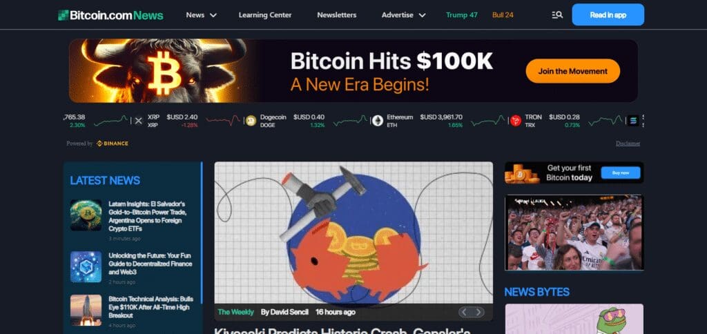 10 Best Crypto News Website In Russia In 2025 3 Bitcoin.comNews Cypto News Website In Russia