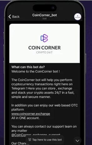 Coincorner Exchange Review 2024: Features, Fees, and Security Overview 4 Telegram Bot