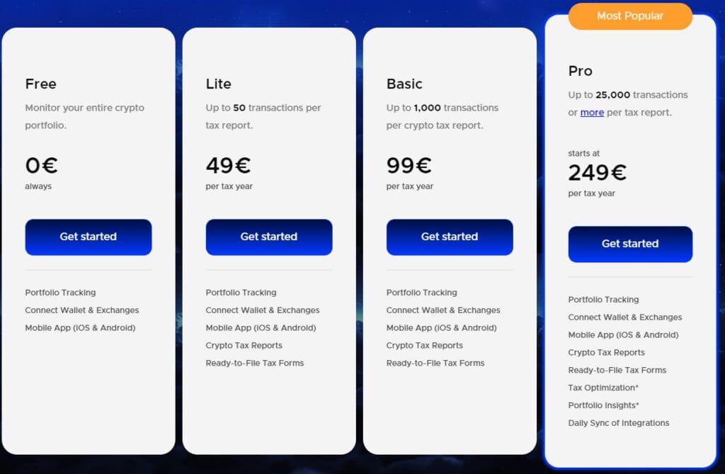 Blockpit Crypto Tax Software: Simplify Your Tax Filing 2 Pricing
