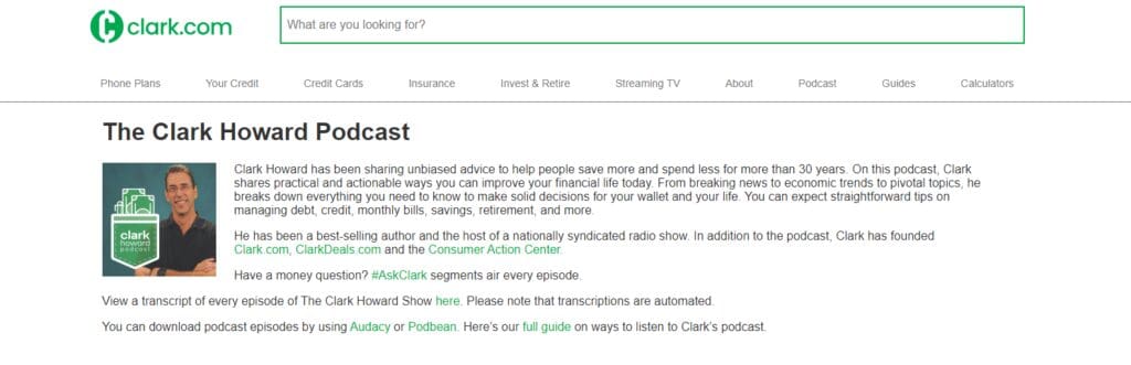 10 Best Podcasts on Finance to Boost Your Financial Knowledge 3 The Clark Howard Podcast