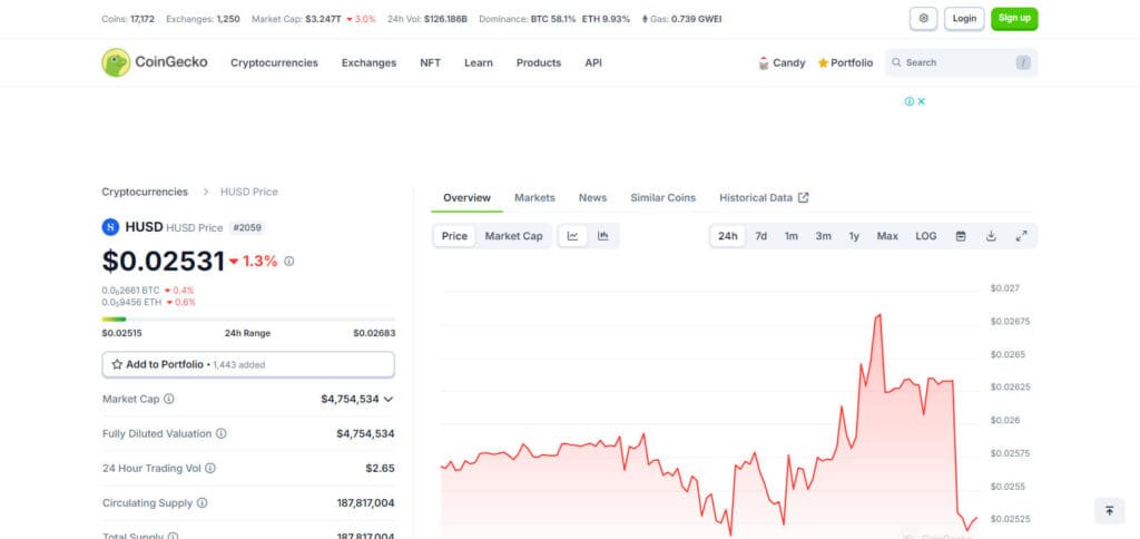 10 Best Stable Coins On Tron Network 10 HUSD