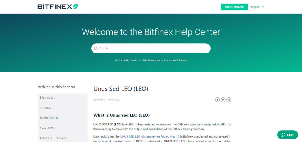 LEO (UNUS SED LEO) – Bitfinex