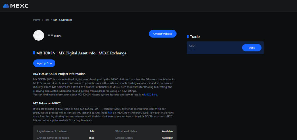 MX (MX Token) – MEXC Global