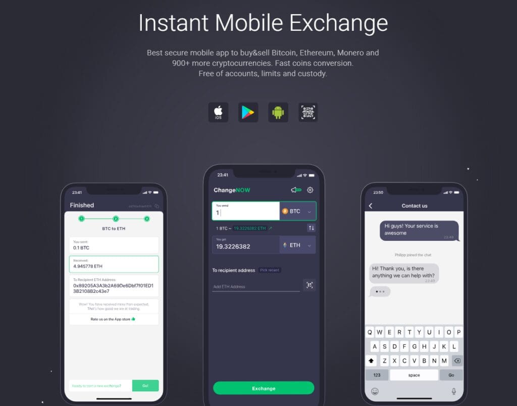 Changenow Crypto Exchange Review 2025: Features, Fees, and Security Overview 3 ChangeNOW App