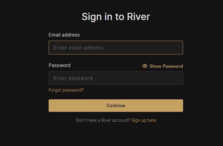 How To Delete Account With River Bitcoin 3 Enter your username and password to log in.