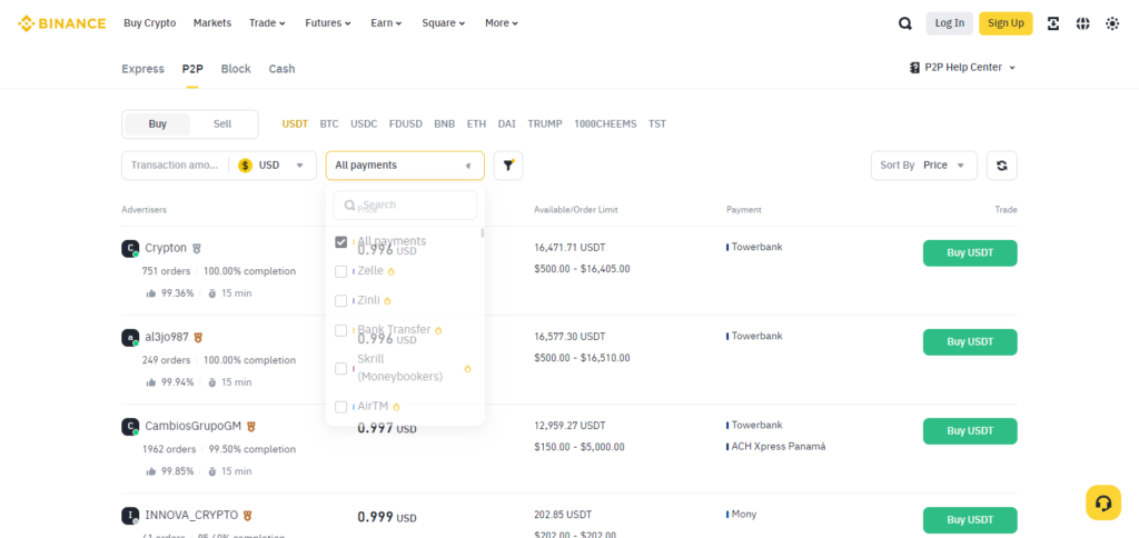 Binance P2P  