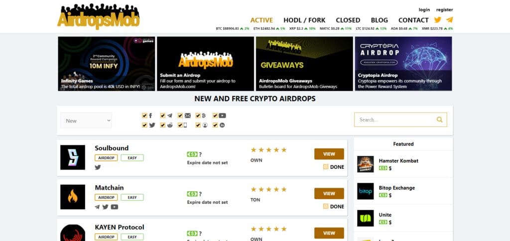 9 Best Crypto Airdrop Calendars | Stay Updated on Free Airdrops 5 AirdropsMob