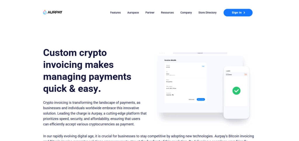 9 Best Cryptocurrency Invoice Platforms In 2025 6 Aurpay Crypto Invoice