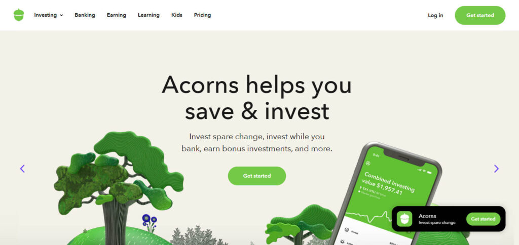 Acorns (with Bitcoin Exposure (Crypto Micro-savings Apps For Daily Rounding)