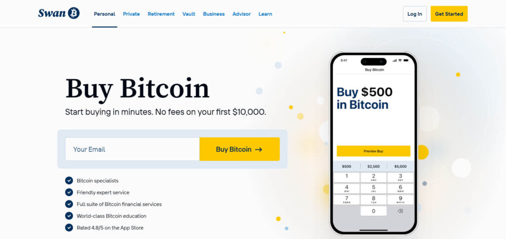 Swan Bitcoin (Crypto Micro-savings Apps For Daily Rounding)