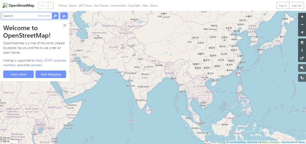 OpenStreetMap  Alternative of Google Earth