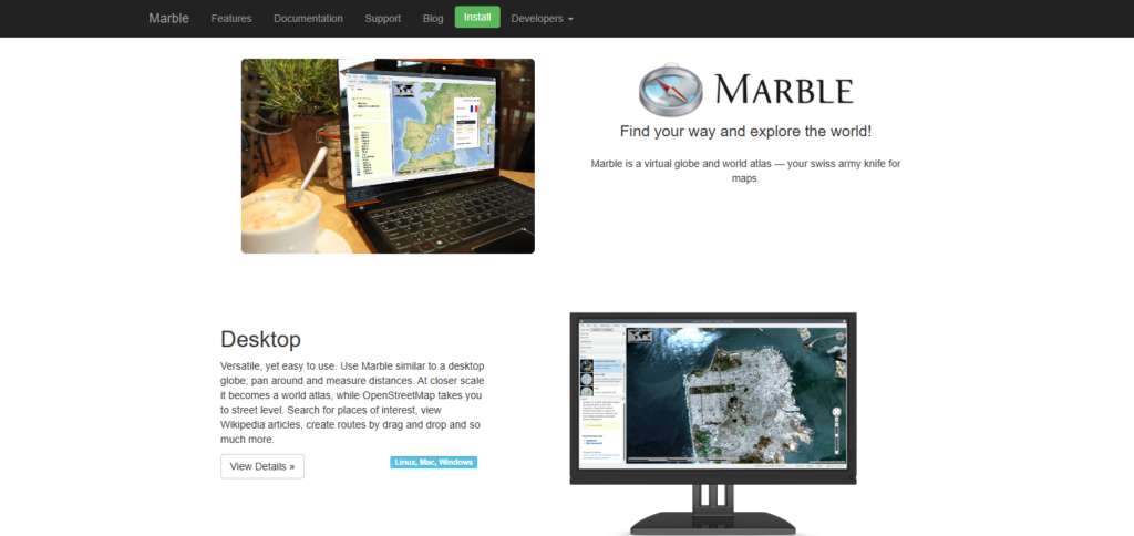 Marble  Alternative of Google Earth