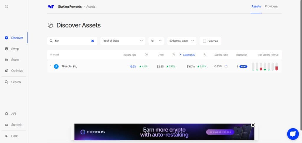 How to Stake Filecoin: A Step-by-Step Guide 3 Step 1. Explore Staking Opportunities on StakingRewards.com
