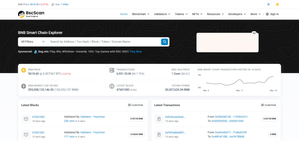Block Explorer URL: https://bscscan.com/