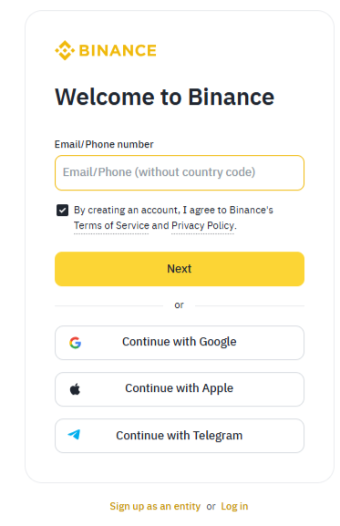 Step 1: Create An Account On Binance