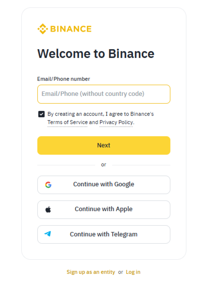 Create an Account on Binance