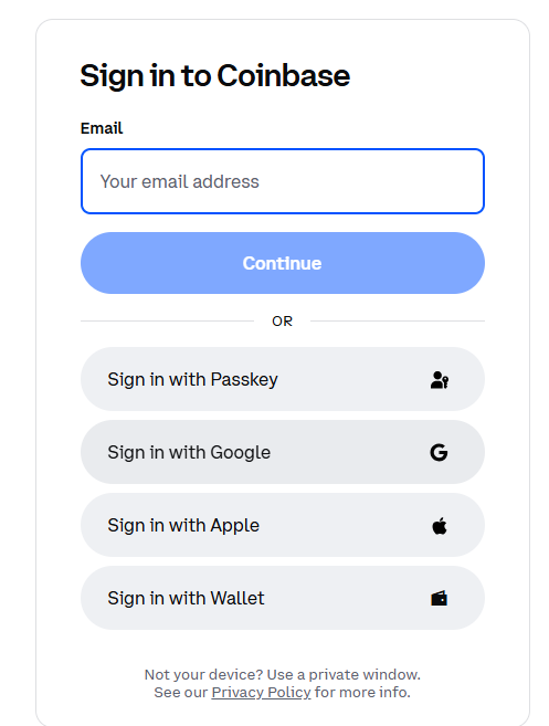 Sign Up on a Trusted Exchange Coinbase