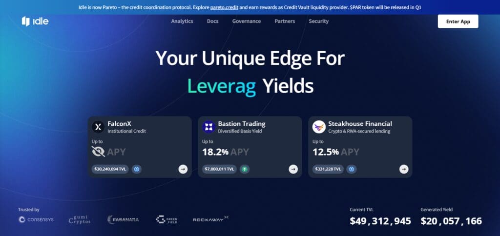 10 Yield Aggregator Platforms To Watch 6 Idle Finance (IDLE)