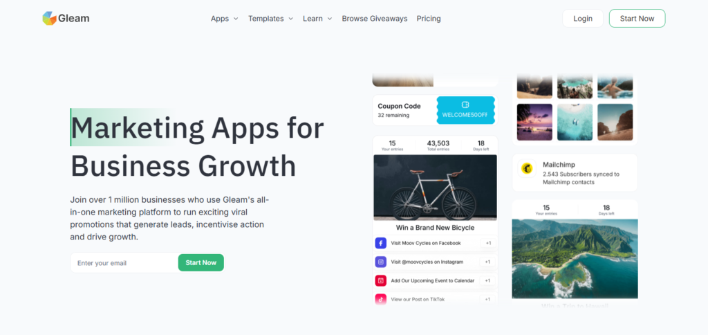 Utilize Airdrop Management Services Gleam.io 