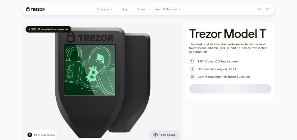 10 Best Nft Wallets For Collectors 9 Trezor Model T