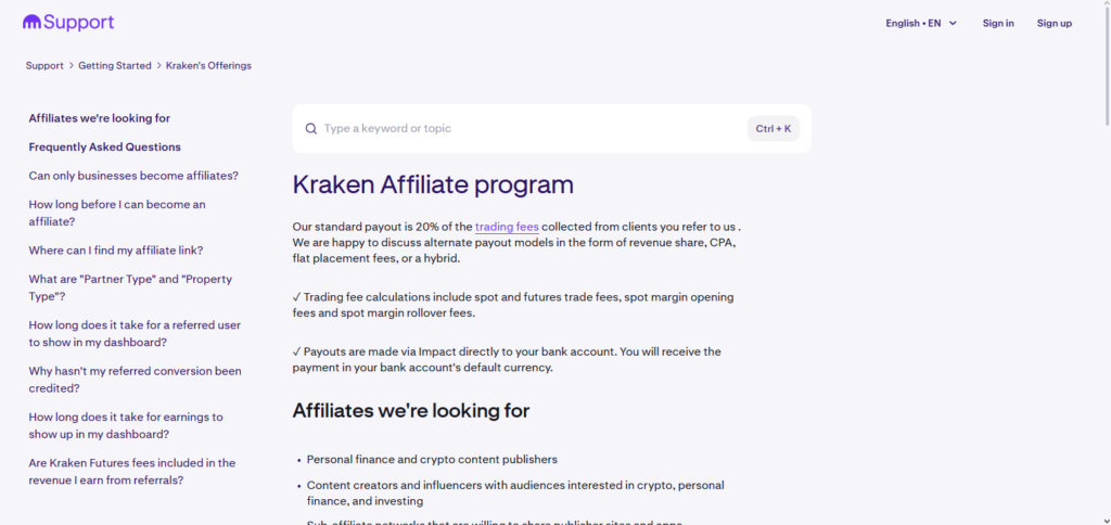 Kraken Affiliate Program