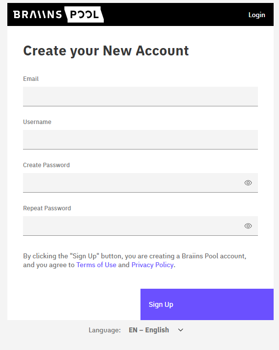 Sign Up and Create an Account 